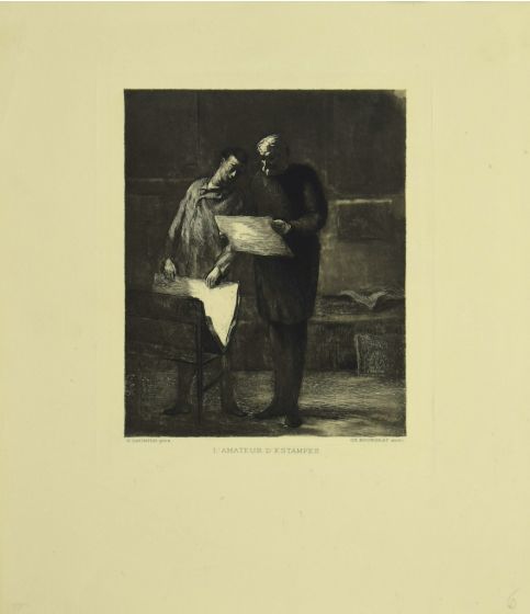 Lover of Prints by H. Daumier - Modern Artwork