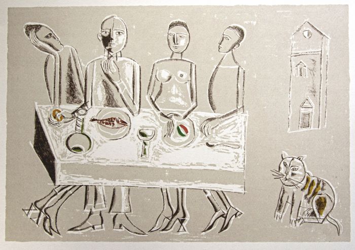 Dining by Franco Gentilini - Contemporary Artwork