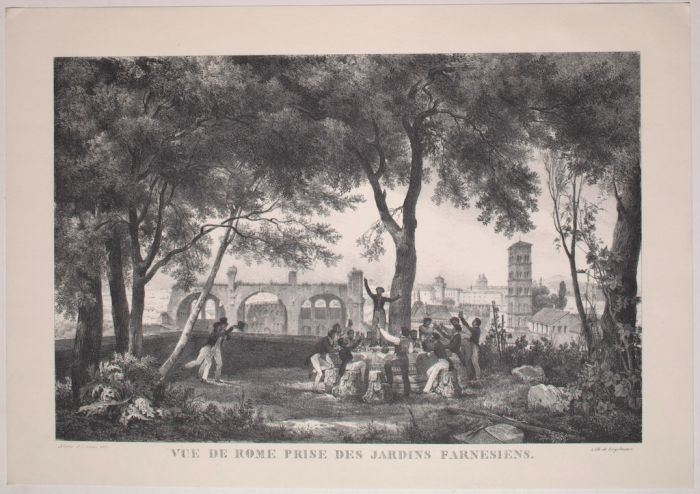 "View of Rome" made by the artist  G. Engelmann- Old Master