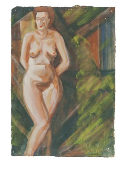 Nude is an original drawing in mixed media on paper, realized by Jean Delpech (1988-1916). 