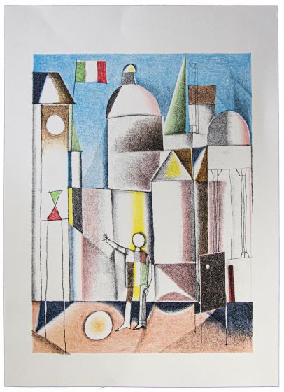 Italian City by Franco Gentilini - Contemporary Artwork