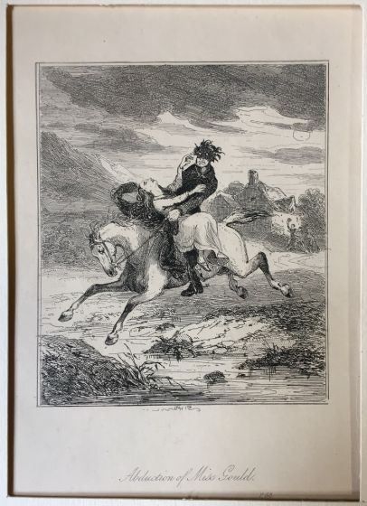Phiz, Abduction of Miss Gould, Browne Hablot Knight, Phiz, Charles Dickens, DSatire, Illustration, London, Bristol,  George Cruikshank,  John Leech,  David Copperfield, Pickwick, Dombey and his son, Martin Chuzzlewit, Gould, 