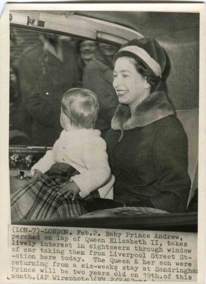 Queen Elizabeth II with Baby Prince Andrew - Vintage Photograph