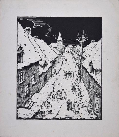 Nocturnal Village by Lucie Navier - Modern Artwork 