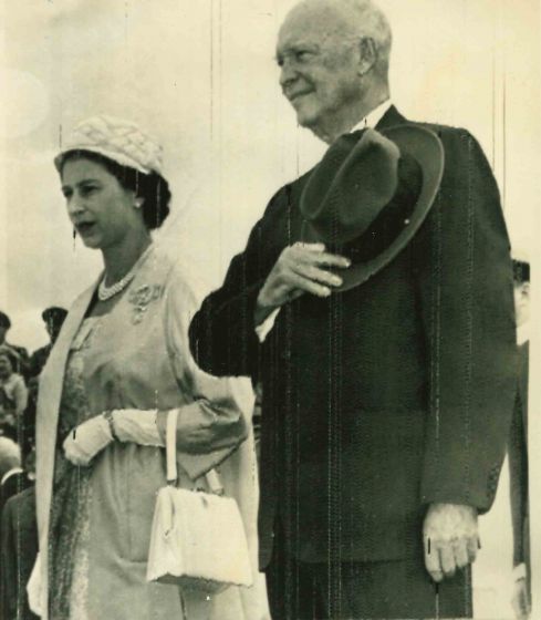 Queen Elizabeth II and President Eisenhower- Vintage Photograph  