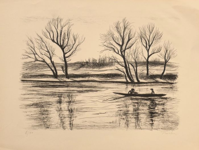 River by Pierre Frachon-Forcade - Modern Artwork