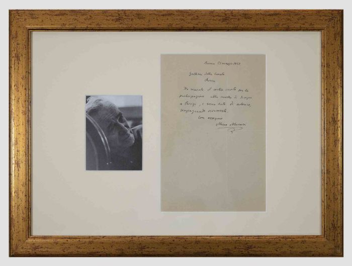 Autograph by Mino Maccari and Photo