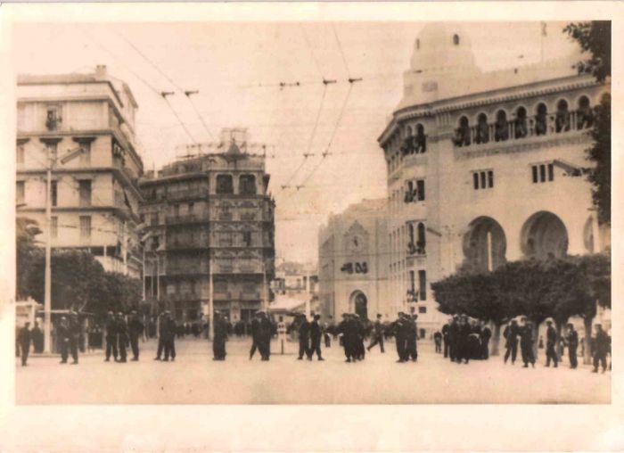 Algeria: The Post Office Surrounded by Police - Original Photographs