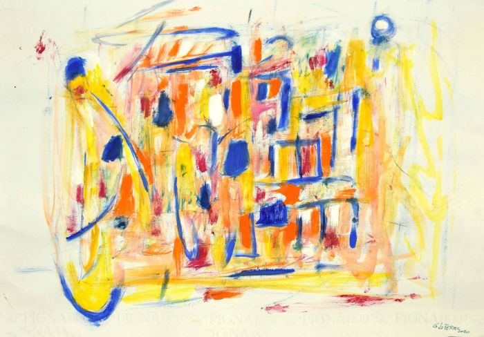 Geometrical Abstract Composition is an original contemporary artwork realized by the Italian artist Giorgio Lo Fermo (Messina, 1947) in 2020.