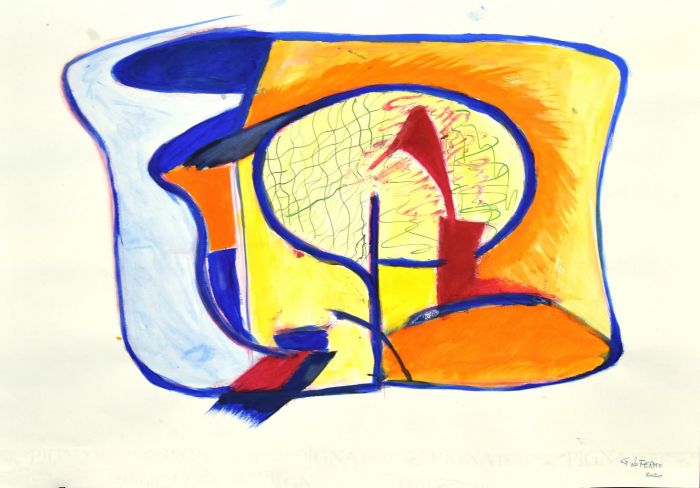Geometrical Abstract Composition is an original contemporary artwork realized by the Italian artist Giorgio Lo Fermo (Messina, 1947) in 2020.