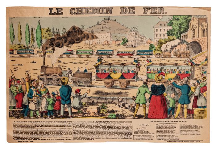  "Epinal Print, Le Chemin De Fer " by Anonymous - Modern Artwork