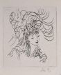 Woman with Flowery Hairstyle by Amandine Doré - Contemporary Artwork