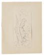 "Woman and Tree" is an original drawing in tempera on paper, realized by Gabriel Guèrin. 