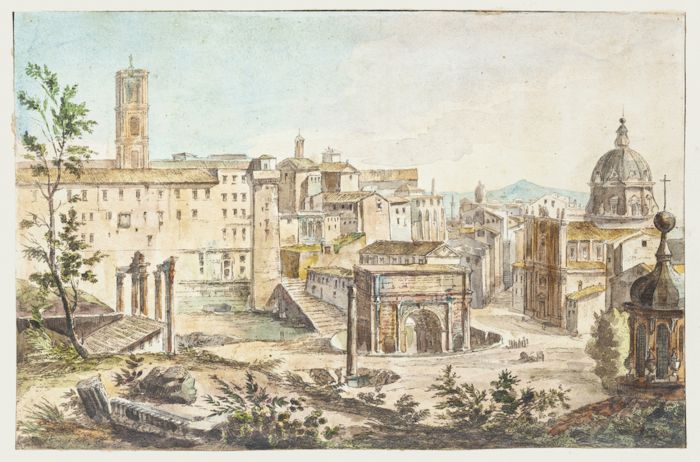 Rome by an Anonymous artist of XIX century- Old Master Artwork