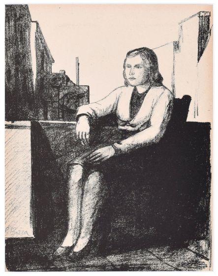 Sitting Woman by Pompeo Borra - Contemporary artwork