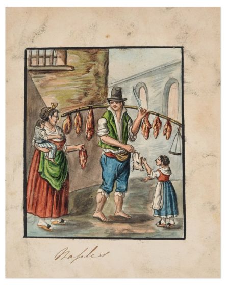 Naples -  The Butcher by Anonymous - Modern Artwork