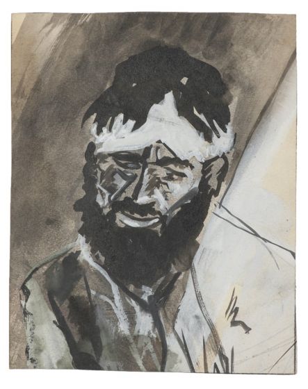 "Portrait"  is an original tempera drawing on paper  by Anonymous Artist of XX Century.