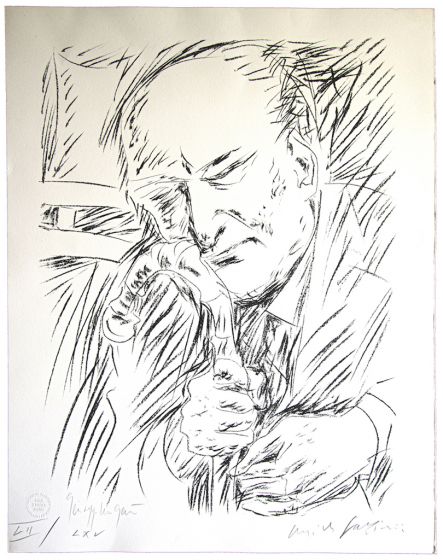 Portrait of Giuseppe Ungaretti by Pericle Fazzini - Modern Artwork