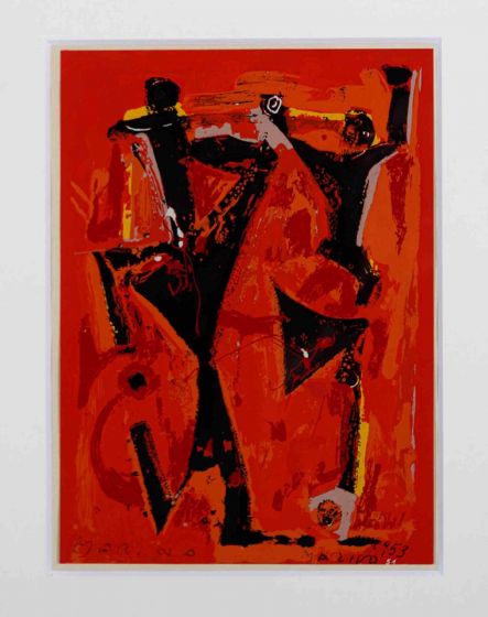 Marino Marini - Red Composition - Contemporary Art