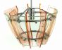 Pink and Green Vintage Chandelier - Italy 1970s