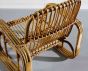  Bamboo and Fabric Sofa with Pair of Armchairs