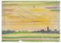 "Landscape" (1940) is an original drawing in watercolor on paper, realized by Jean Delpech (1916-1988). 