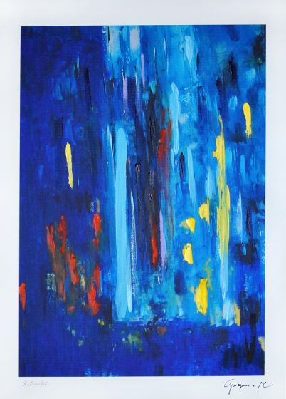 Blue Composition by Martine Goeyens - Contemporary Artwork