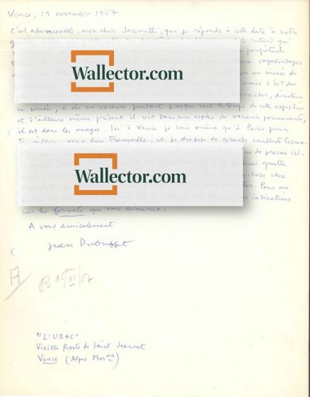Le Ciel Etranger - Dubuffet's autograph by Jean Dubuffet - Manuscript