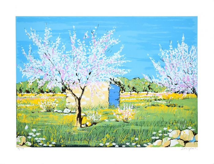 Cherry Trees In Bloom by Maddalena Striglio - Contemporary Artwork