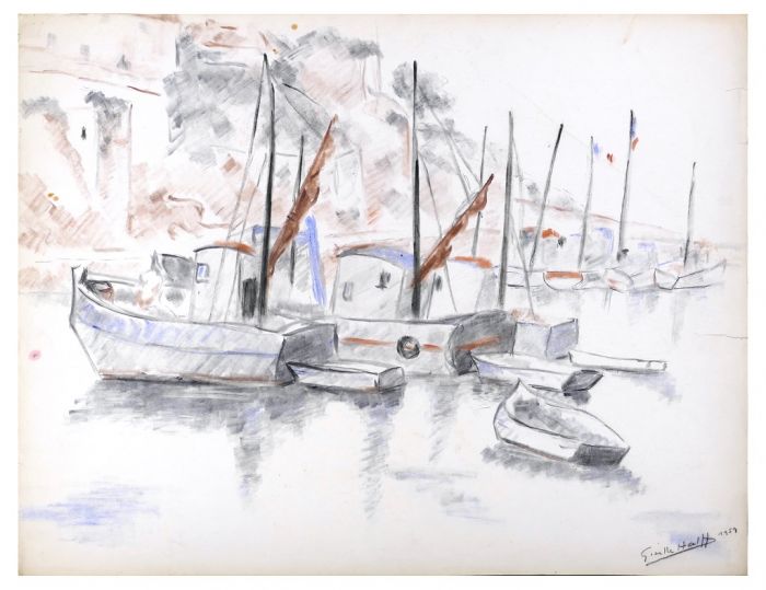 Les bateaux by Giselle Halff - Modern Artwork