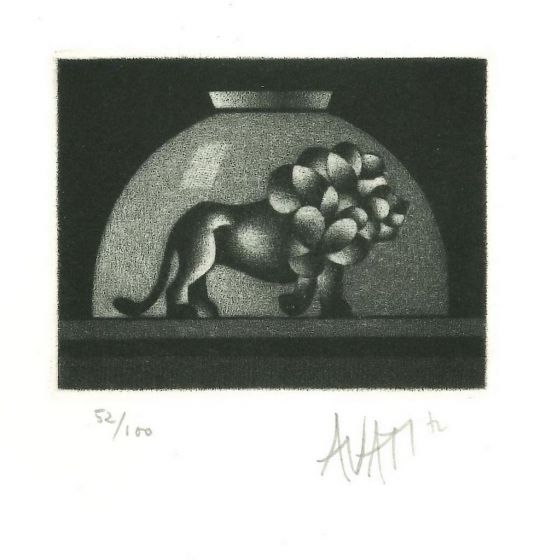 Lion in Bowl by Mario Avati - Contemporary Artwork