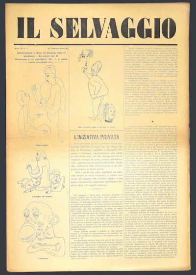 "Il Selvaggio no.1- 1933", Illustrated by Mino Maccari- Art Magazine