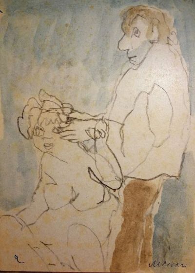 Couple by Mino Maccari - Modern Artwork 