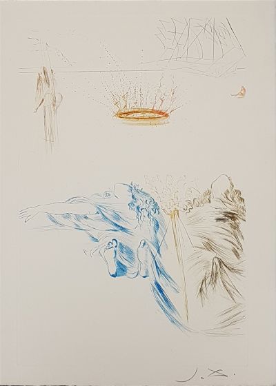 Le Testament de Tristan, from "Tristan et Iseult", by Salvador Dalì, original print