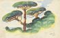 "Seascape with ships" is an original drawing in watercolor on paper, realized by Jean Delpech (1916-1988), in 1937. 