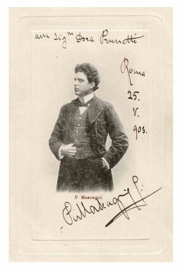 Photographic Portrait and Signature by Pietro Mascagni