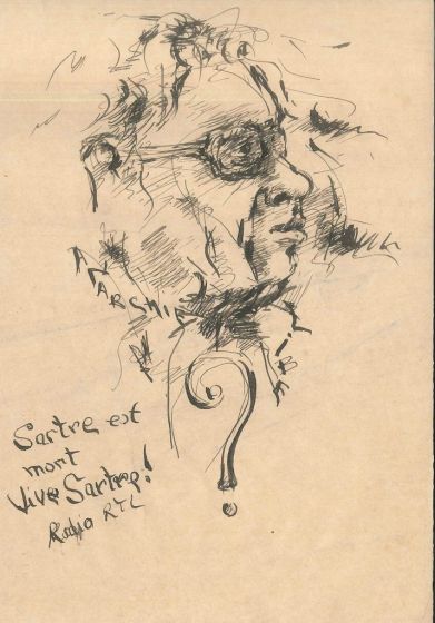 Sartre est mort by Anonymous - Modern Artwork