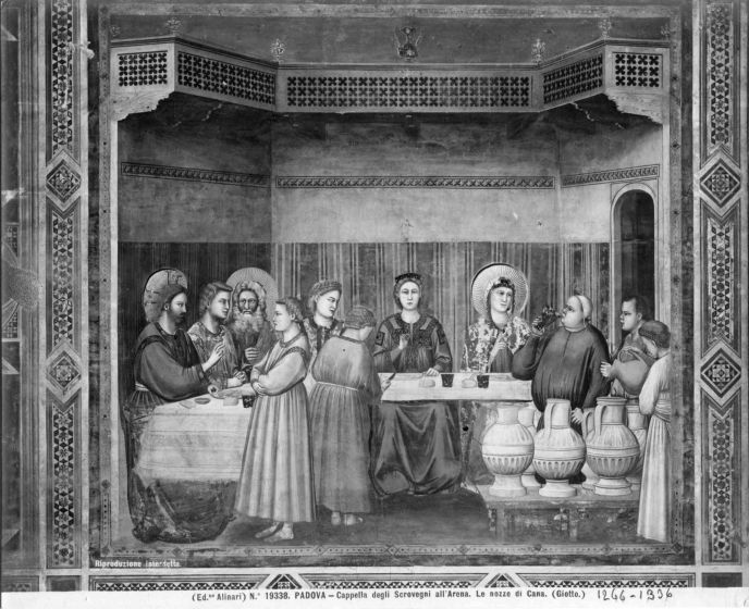 The Wedding of Cana - Vintage Photo Detail of the "Cappella degli Scrovegni" (Padova, Italy)