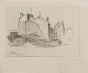 "Houses in Paris" is an original drawing in etching technique, realized by Jacques Bergen, Russian Artist (1912-1978, Paris). 