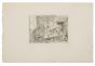"Familar Scene" is an original print in etching technique on ivory-colored cardboard , by Maurice Asselin.