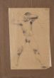 "Wrestler" 1930s is an original pencil drawing on ivory-colorated paper, glued on cardboard, by Anonymous Artist of XX Century.