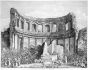 Luigi Rossini, Avanzi del Tempio di Apollo e delle Muse in Villa Adriana presso Tivoli, Roma, 1825.L. Rossini, Tivoli, Rome, Architecture, Ruins, Landscape, Roman, Villa, Palace, Neoclassicism, Old Masters, Artworks, Etchings, Engraves, Archeology, Monume
