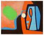 Green Oval on Light Blue Shape by Giorgio Lo Fermo - Contemporary Artwork