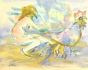 Woman with chicken by Mino Maccari - Contemporary Artwork