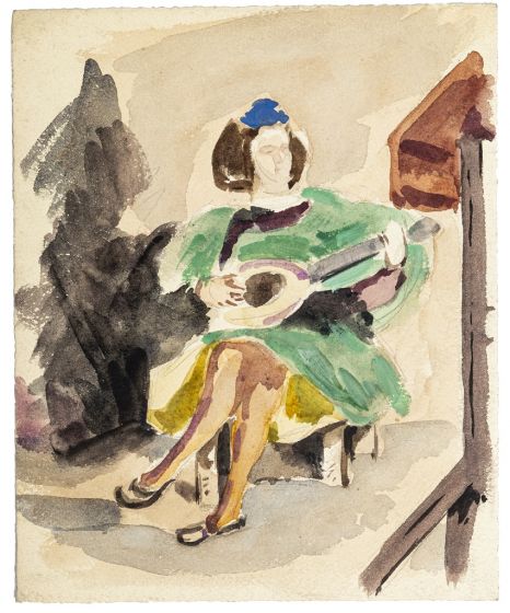 La Guitariste by Jean Chapin - Modern Artwork