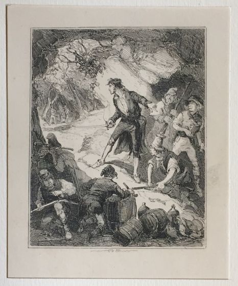 Phiz, Discovery of Captain Grant and his band, Browne Hablot Knight, Phiz, Charles Dickens, DSatire, Illustration, London, Bristol,  George Cruikshank,  John Leech,  David Copperfield, Pickwick, Dombey and his son, Martin Chuzzlewit,  Discovery, Captain, 