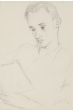 "Portrait" is an original drawing in tempera on cardboard, realized by an Anonymous Artist of the XX Century (FRONT OF THE DRAWING)