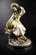 Vintage Metal and Wood Scultpure of Young Girl