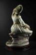 Vintage Metal and Wood Scultpure of Young Girl