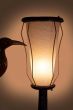 Vintage Wooden Lamp with Bird